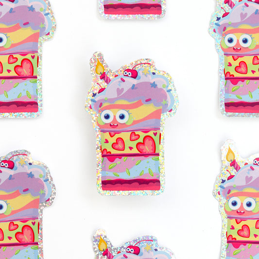 JULIESBUDDIES Cake Slice Glitter Sticker