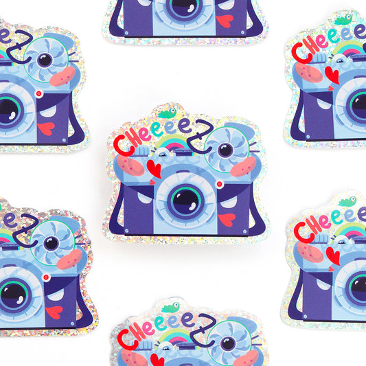 JULIESBUDDIES "Cheeez" Camera Glitter Sticker