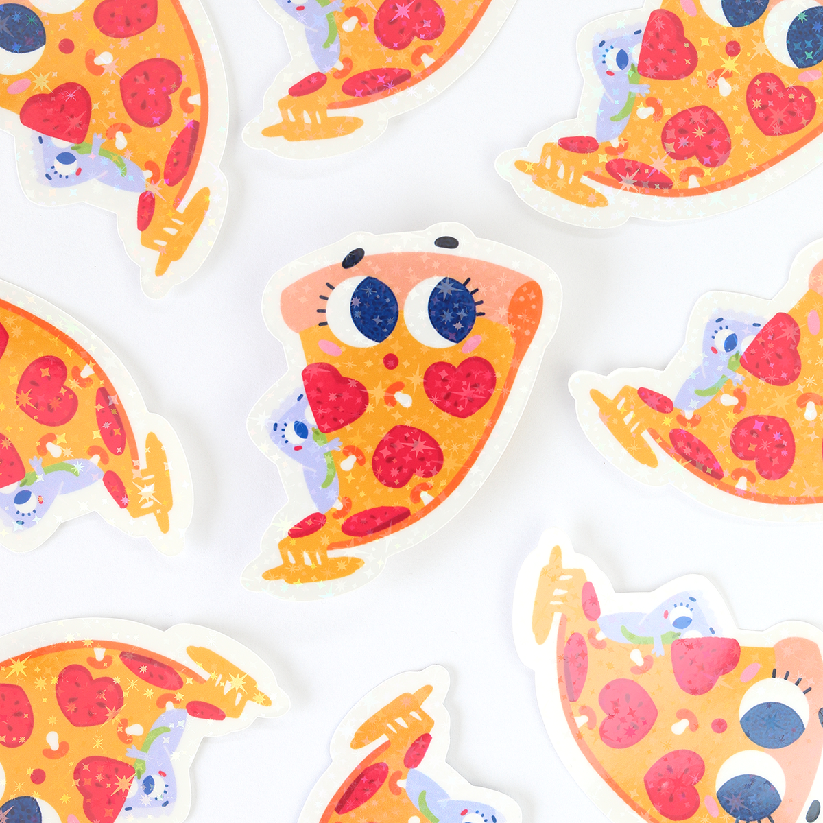 JULIESBUDDIES Cheesy Pizza Individual Sticker