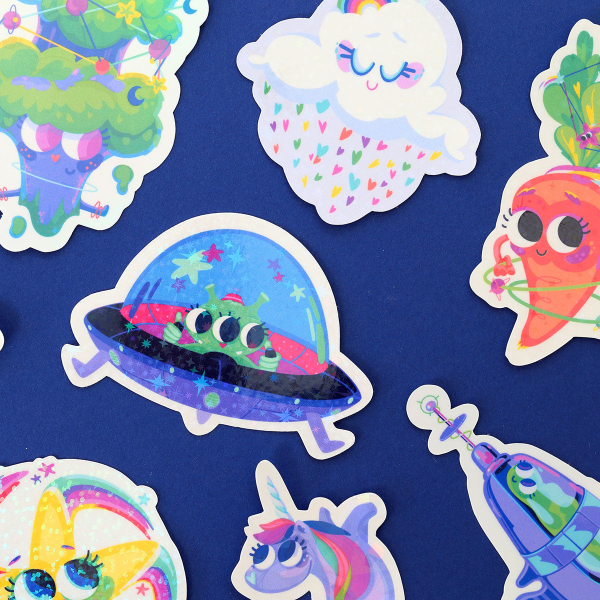 JULIESBUDDIES Autocollant individuel Nuage arc-en-ciel