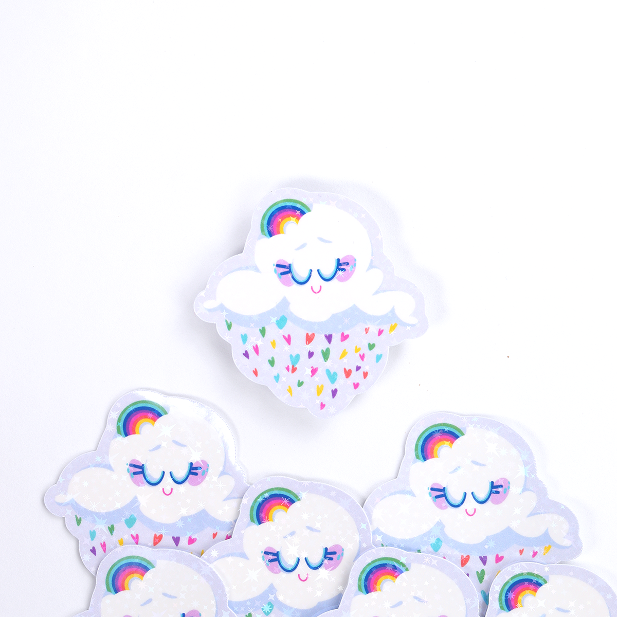 JULIESBUDDIES Autocollant individuel Nuage arc-en-ciel