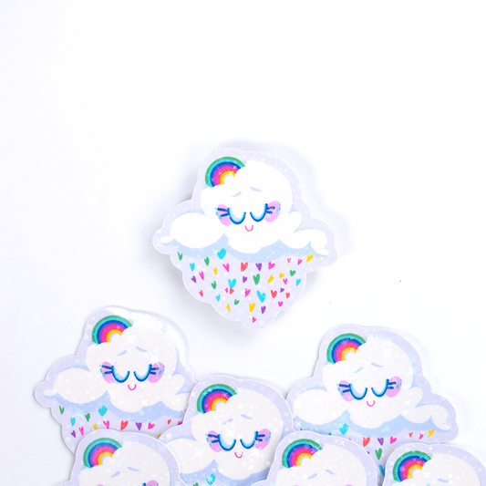 JULIESBUDDIES Autocollant individuel Nuage arc-en-ciel