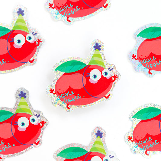 JULIESBUDDIES  Dancing Peach Glitter Sticker