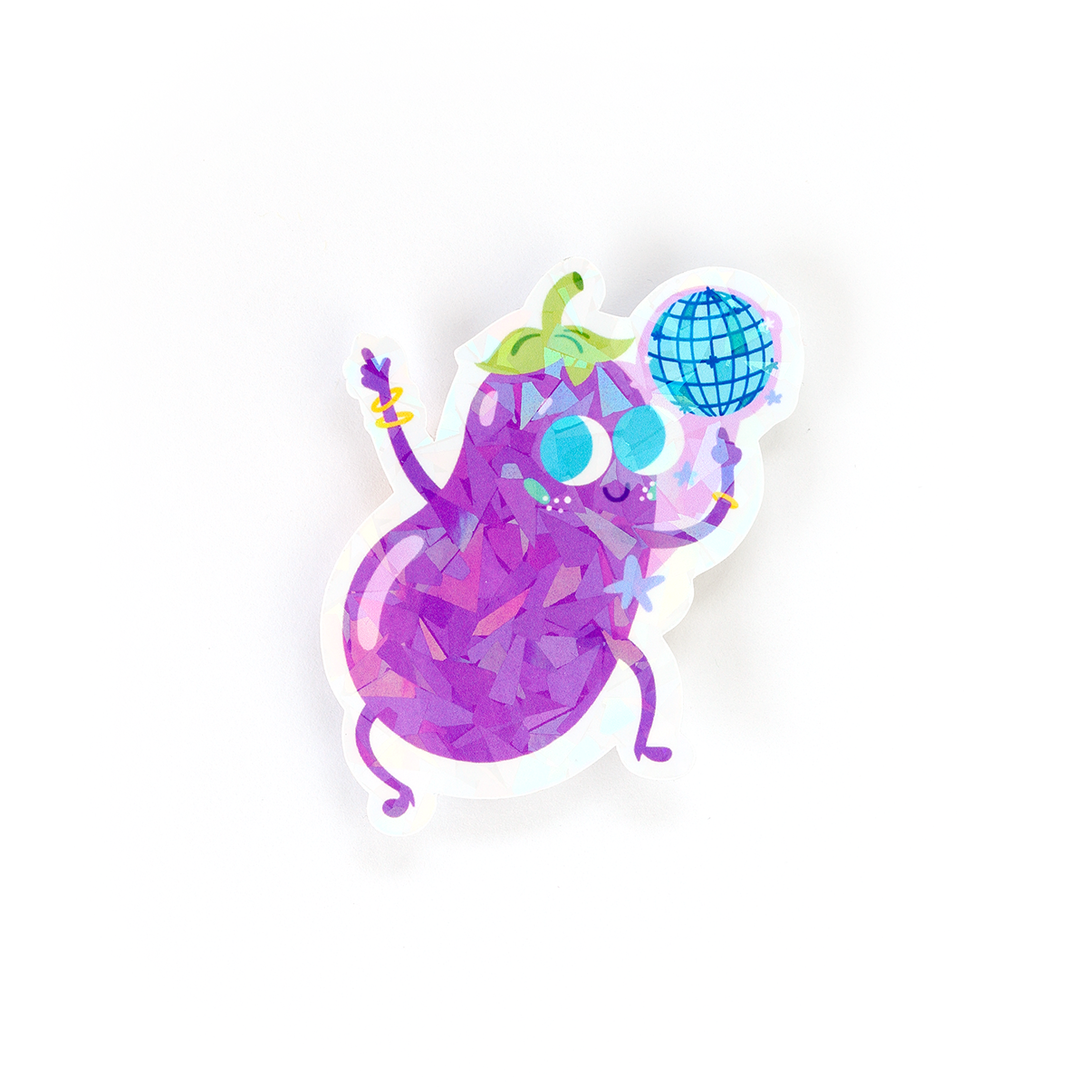 JULIESBUDDIES Disco Eggplant Individual Sticker