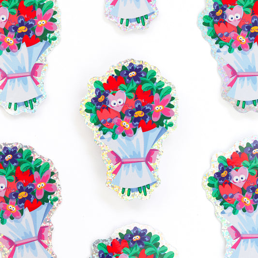 JULIESBUDDIES  Flower Bouquet Glitter Sticker