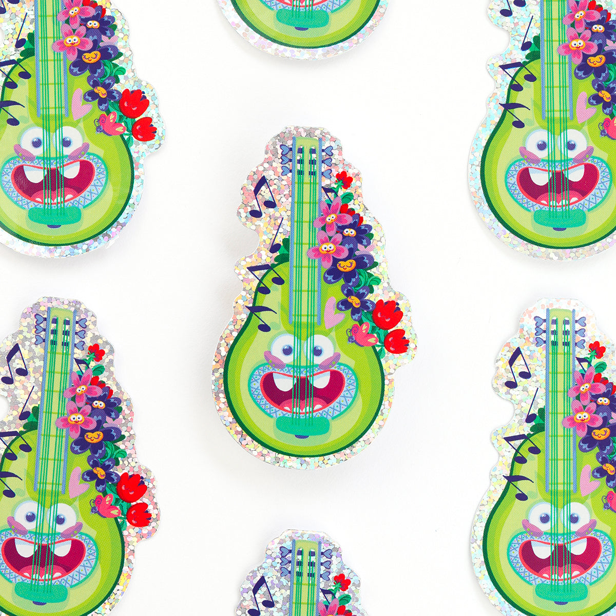 JULIESBUDDIES Happy Guitar Glitter Sticker