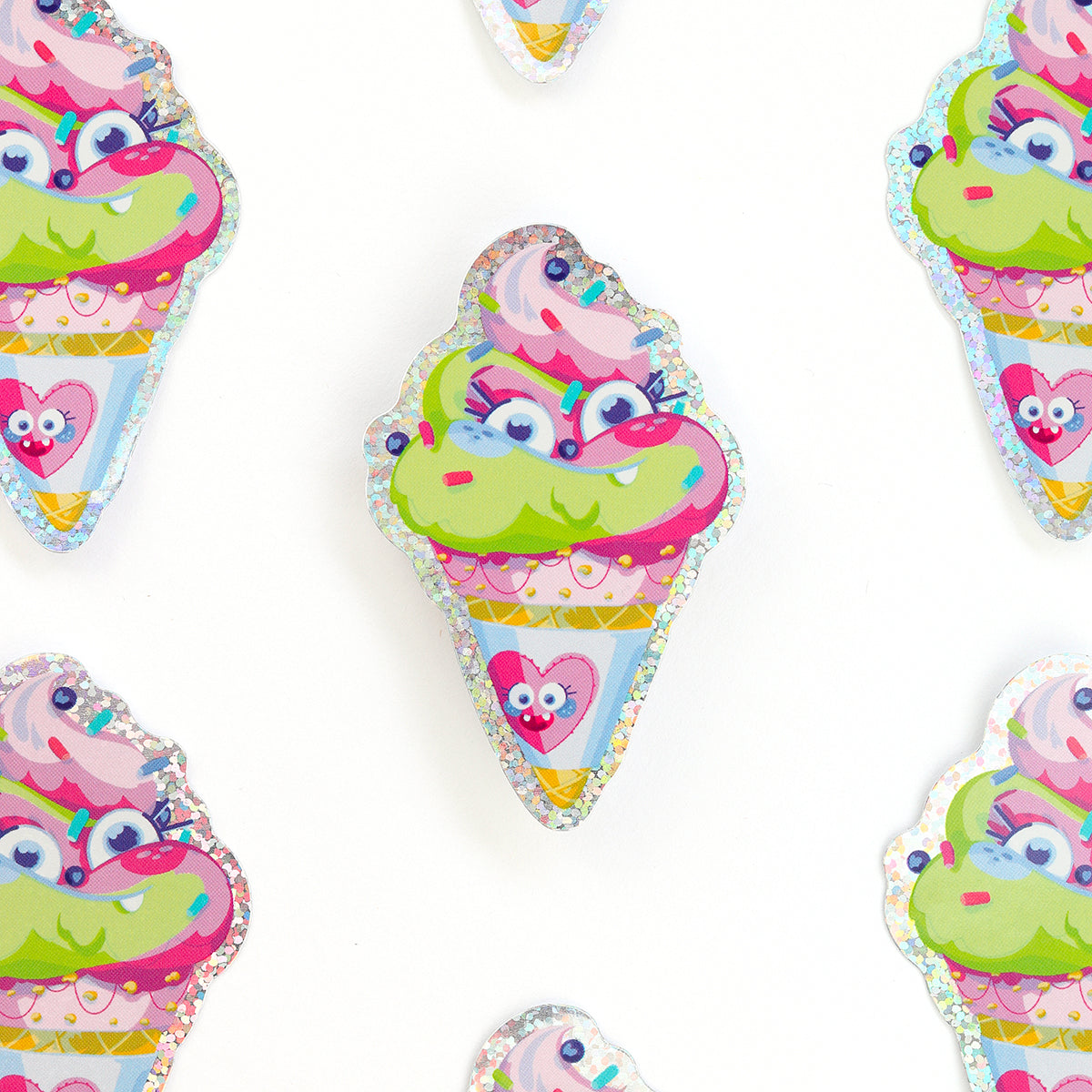 JULIESBUDDIES Ice Cream Glitter Sticker