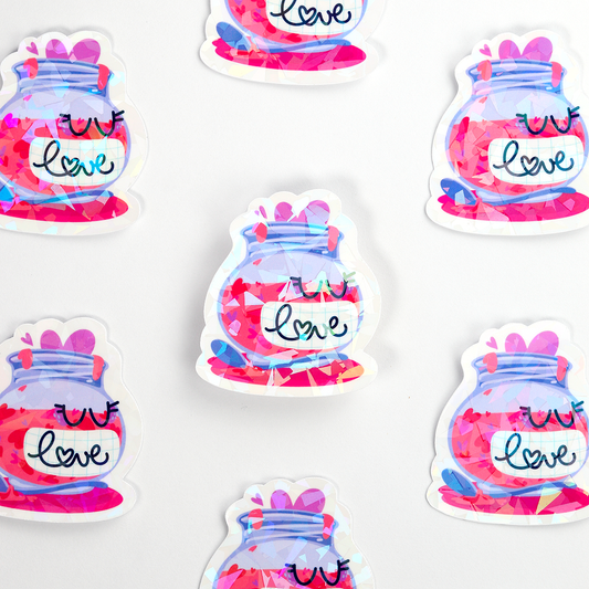 JULIESBUDDIES Autocollant individuel Bocal Confiture d'Amour