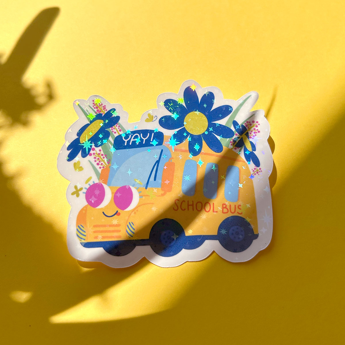 JULIESBUDDIES Autocollant individuel Bus scolaire jaune