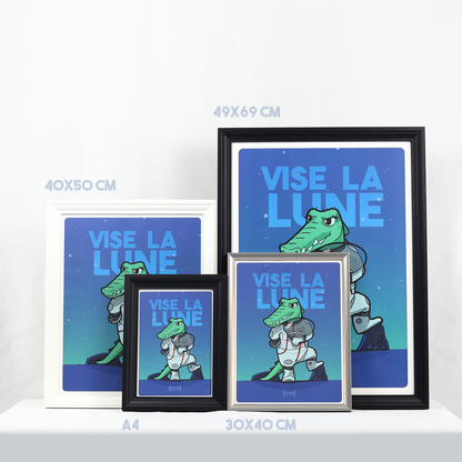 Affiche crocodile astronaute