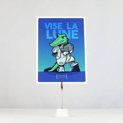 Carte postale crocodile astronaute