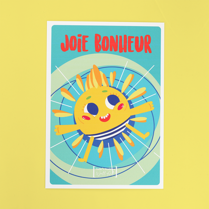 Carte postale de voeux "joie bonheur"