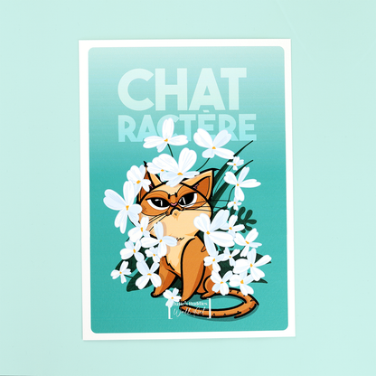 Carte postale chat de caractère