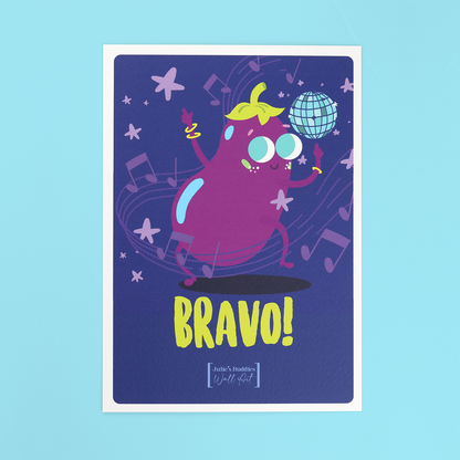 JULIESBUDDIES Postcard Bravo Eggplant