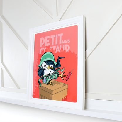 Affiche JULIESBUDDIES Pingouin "Petit mais costaud"