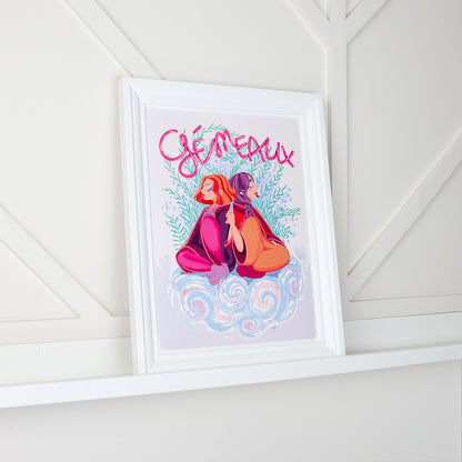 Affiche JULIESBUDDIES Collection Astro GEMEAUX