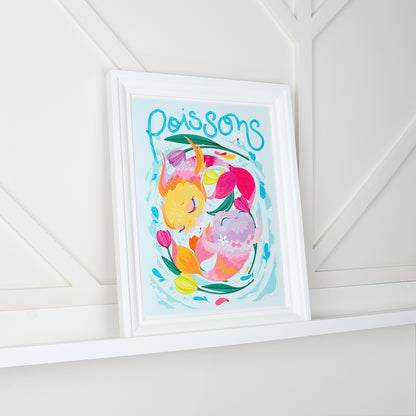 Affiche JULIESBUDDIES Collection Astro POISSONS