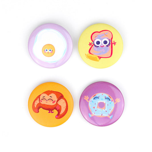  Pack petit-déjeuner JULIESBUDDIES - Lot de 4 badges