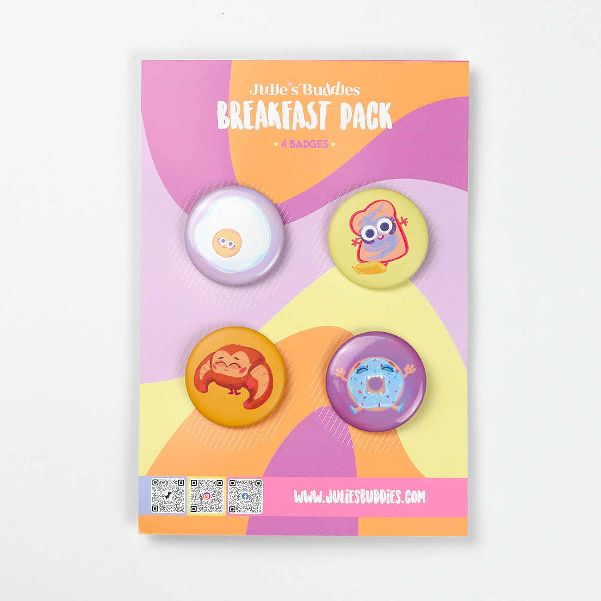  Pack petit-déjeuner JULIESBUDDIES - Lot de 4 badges