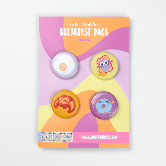  Pack petit-déjeuner JULIESBUDDIES - Lot de 4 badges