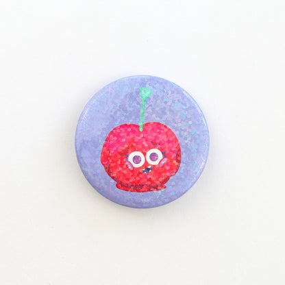 JULIESBUDDIES Badge Rond en métal "Pomme d'Amour"