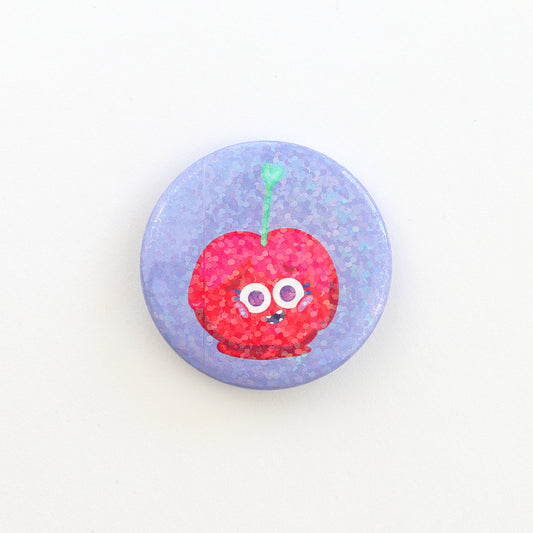 JULIESBUDDIES Badge Rond en métal "Pomme d'Amour"