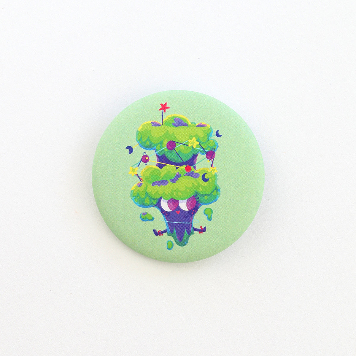 JULIESBUDDIES Badge Rond en métal "Brocoli Cosmique"