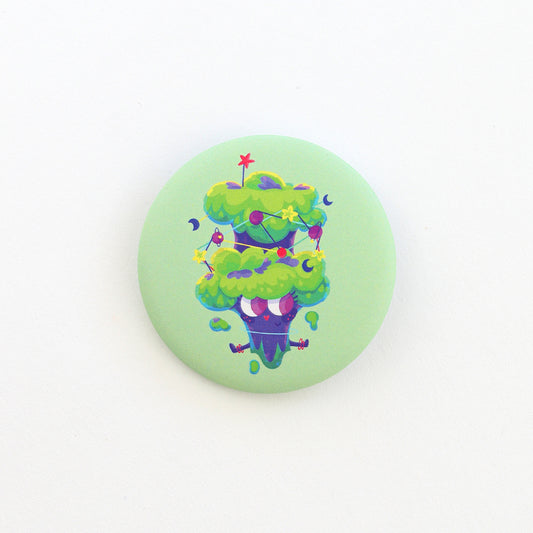 JULIESBUDDIES Badge Rond en métal "Brocoli Cosmique"