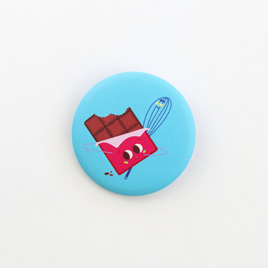 JULIESBUDDIES Badge Rond en métal "Chocolat et fouet"