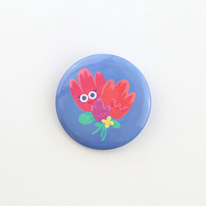 JULIESBUDDIES Badge Rond en métal "Fleurs câlines"