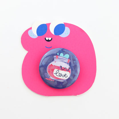 JULIESBUDDIES Badge Rond en métal "Confiture d'Amour"