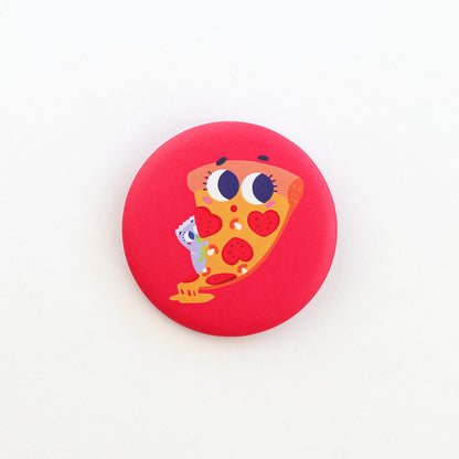 JULIESBUDDIES Button Pin Badge "Cheesy Pizza"