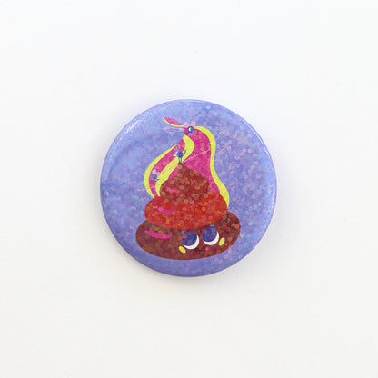 JULIESBUDDIES Button Pin Badge "Happy Poop"