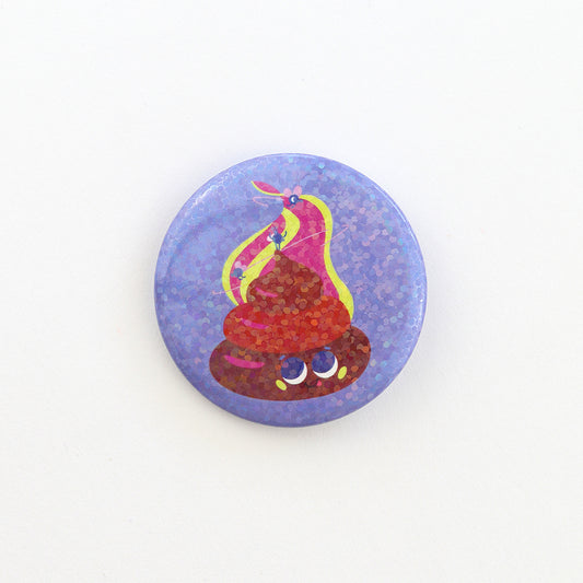 JULIESBUDDIES Button Pin Badge "Happy Poop"