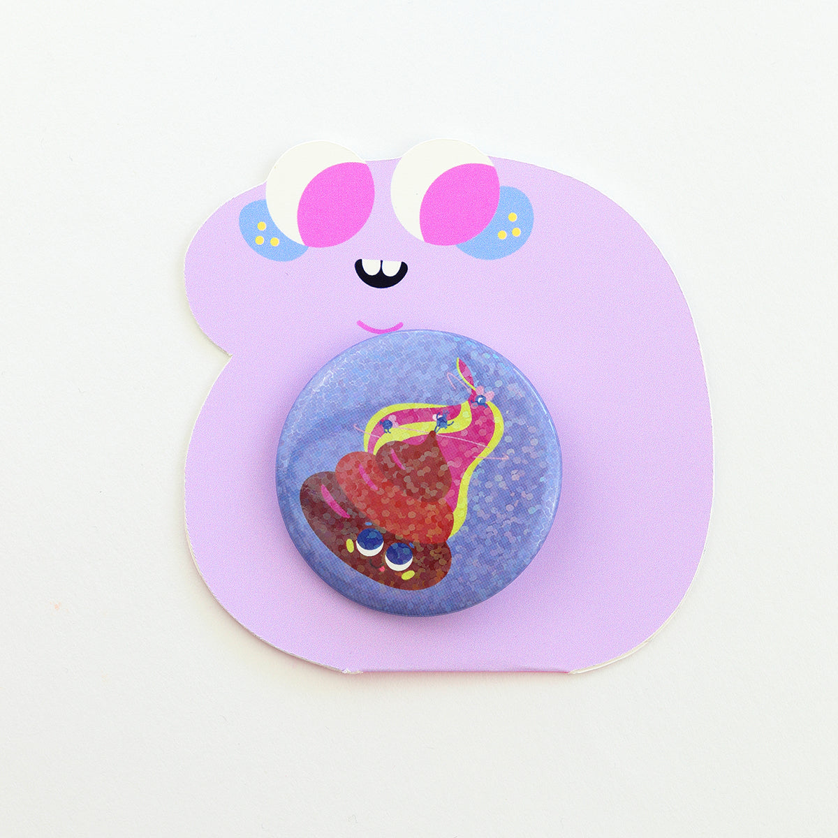 JULIESBUDDIES Button Pin Badge "Happy Poop"