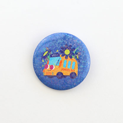 JULIESBUDDIES Button Pin Badge "School Bus"