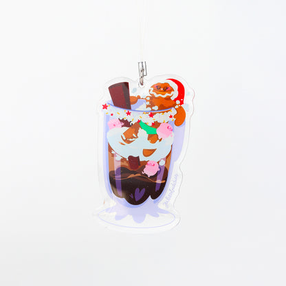 JULIESBUDDIES Acrylic Christmas Ornament - Gingerbread Man's Sweet Dip