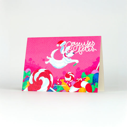 Carte de Voeux JULIESBUDDIES - Chien joyeux