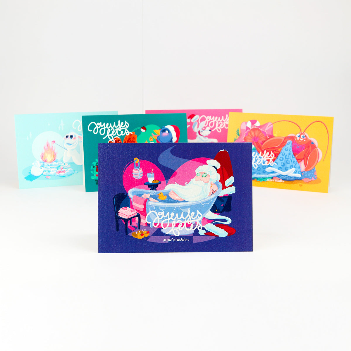 Carte de Voeux JULIESBUDDIES - Père Noël se baignant