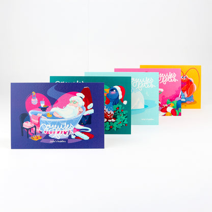 Carte de Voeux JULIESBUDDIES - Père Noël se baignant