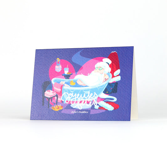 Carte de Voeux JULIESBUDDIES - Père Noël se baignant