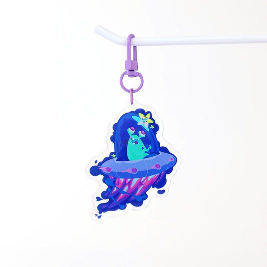 JULIESBUDDIES Porte-clés Extraterrestre en OVNI en Acrylique