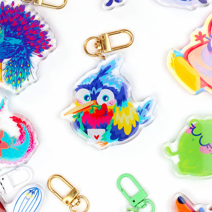 JULIESBUDDIES Porte-clés Oiseau Messager en Acrylique