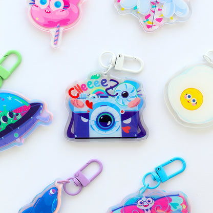 JULIESBUDDIES Cheeez Camera Acrylic Keychain
