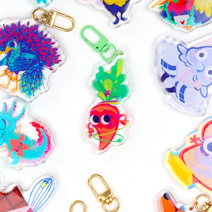 JULIESBUDDIES Porte-clés Carotte Cosmique en Acrylique