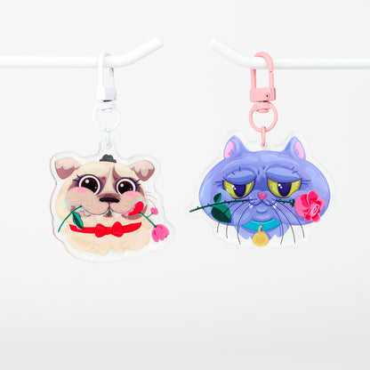 JULIESBUDDIES Pug Acrylic Keychain