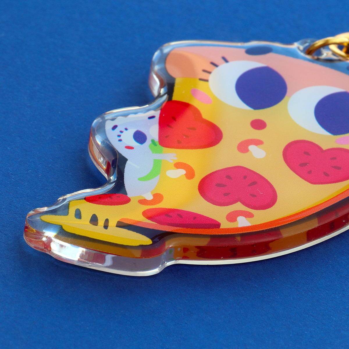 JULIESBUDDIES Porte-clés Pizza au fromage en Acrylique