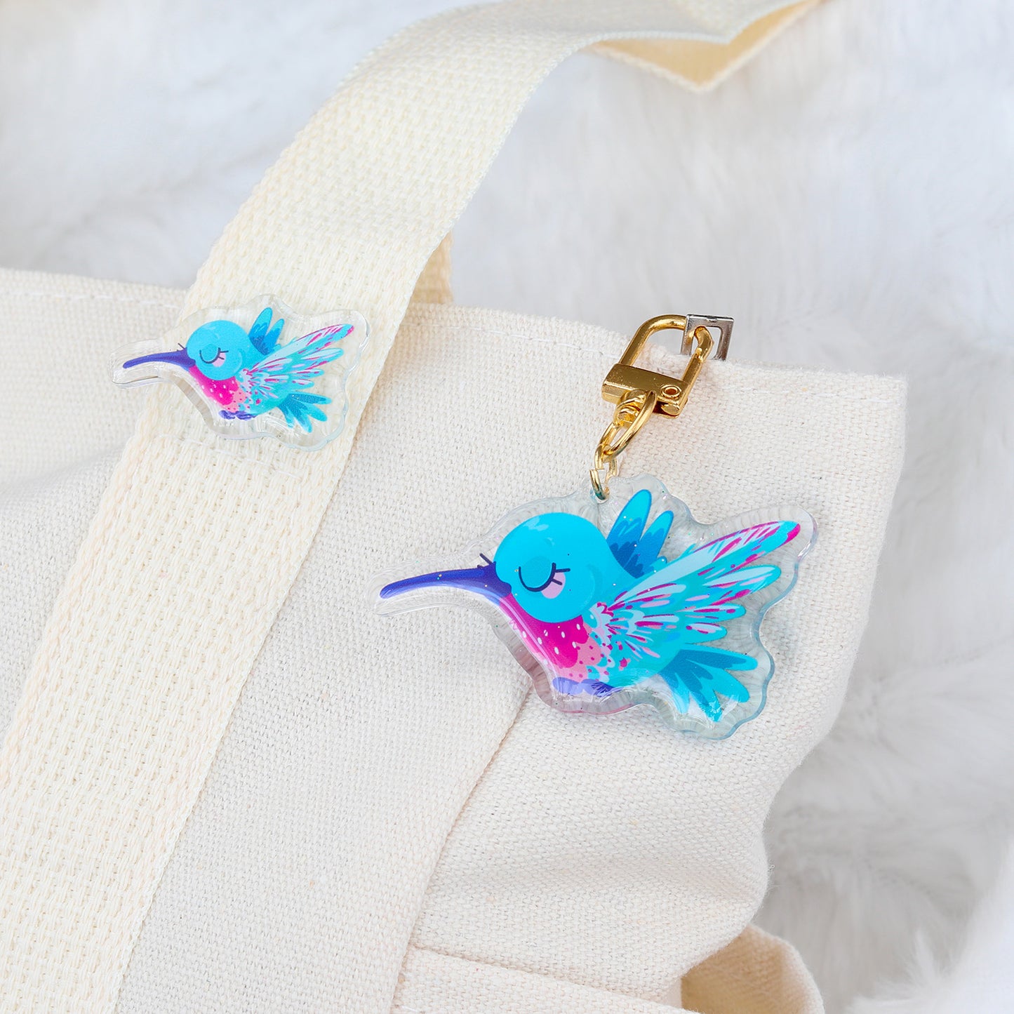 JULIESBUDDIES Porte-clés Colibri en Acrylique