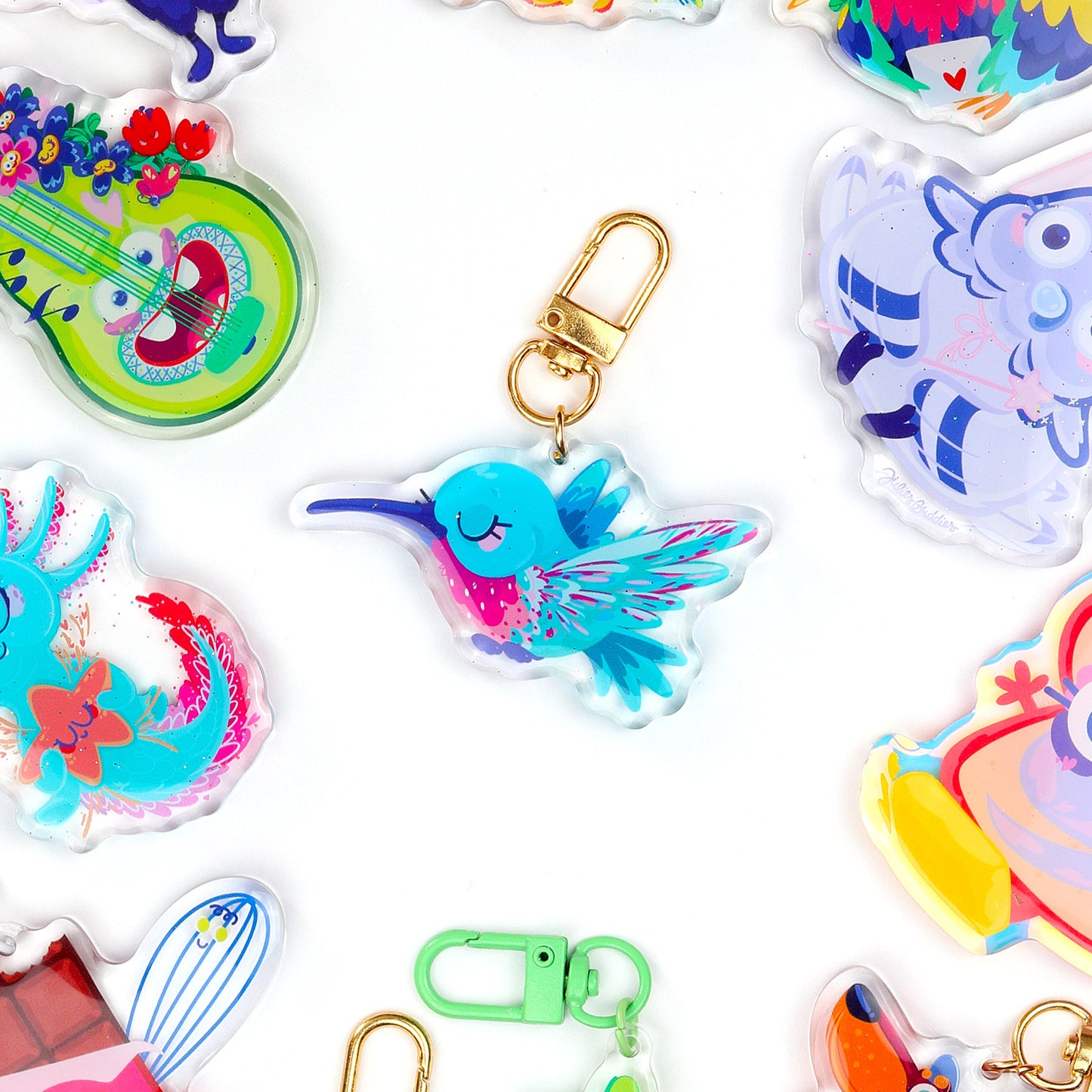 JULIESBUDDIES Porte-clés Colibri en Acrylique