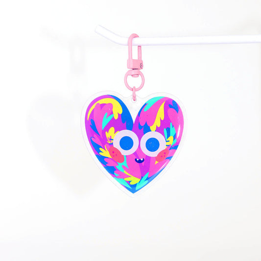 JULIESBUDDIES Porte-clés Coeur pailleté en Acrylique